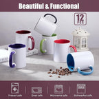 Sublimation Mugs 11 oz Set of 12 Bulk Coffee Mugs with Box Sublimation Cups Tazas Para Sublimar Coffee Cups 6 White and 6 Black
