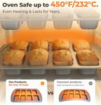 Mini Loaf Pan, 8-Cavity Non-Stick Carbon Steel Baking Pans Set for Banana Bread, Cornbread, Cheesecake, Muffins, Pound Cake, Small Meatloaf, Bread Pan