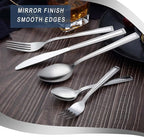 60-Piece Silverware Set - Stainless Steel Silverware Set for 12, Include Spoons and Forks Set, Mirror Polished, Dishwasher Safe, Cutlery Set for Home Kitchen Restaurant