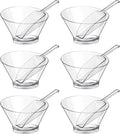 Sawysine 12 Pcs Plastic Clear Serving Bowls with Kitchen Plastic Scoops Salad Serving Bowls Popcorn Scoops Angled Candy Container for Salad Cooking Parties, 210 ml