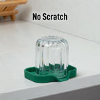 Zulay Kitchen Small Silicone Sponge Holder (4.9x3.3”) – Space-Saving Sink Organizer Tray for Sponge, Soap, Brush & More – Compact Non-Slip Dish for Kitchen & Bathroom Countertops (Pine Green)