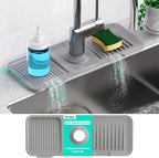 14.6'' Faucet Mat for Kitchen Sink [5°Slope Fast Self-draining] Kitchen Sink Splash Guard Silicone Kitchen Sink Faucet Mat Splash Guard for Kitchen Sink Area Tidy Splash Faucet Guard Draining Mat