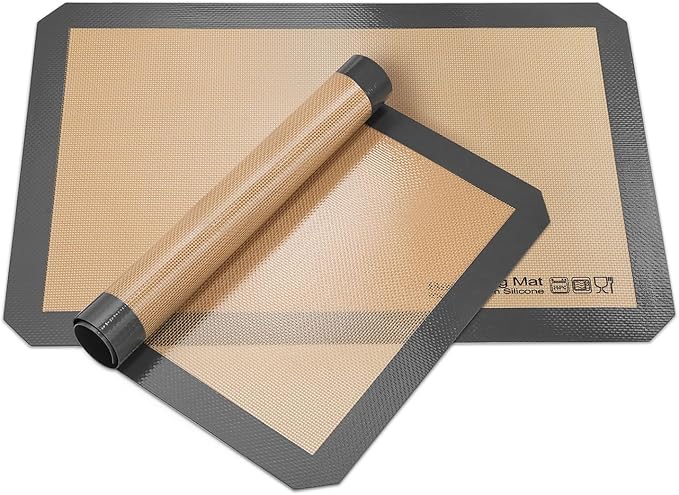 Silicone Baking Mat - Sopito Platinum Silicone - Non-Stick, Food Safe, Reusable Baking Sheet Liner, 5Pcs Set for Half Sheet Size Tray & Quarter Size Tray and 9'' Pizza pan, Grey