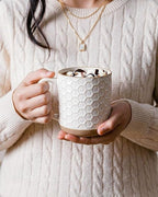 GBhome Coffee Mugs Set of 4, 12oz Handmade Stoneware Coffee Mugs Set with Large Handle for Cappuccino/Latte/Tea/Hot Cocoa, Dishwasher & Microwave Safe, Off White