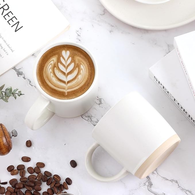 Coffee Mugs Set of 6, 14 oz Coffee Cups Ceramic, Ceramic Mug with Handle and Speckled Patterns for Coffee, Tea, Cocoa, Milk, Microwave & Dishwasher Safe