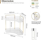 Aveniee Corner Bathroom Counter Organizer, Bathroom Countertop Shelf Makeup Organizer for Vanity Perfume Tray for Corner Storage (2 Tiers, White)
