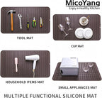 MicoYang Silicone Dish Drying Mat for Multiple Usage,Easy clean,Eco-friendly,Heat-resistant Silicone Mat for Kitchen Counter or Sink,Refrigerator or Drawer Liner Coffee 4XL 32 inches x 18 inches