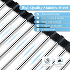 Seropy Roll Up Dish Drying Rack Over The Sink Drying Rack for Kitchen Counter, Rolling Dish Rack Over Sink Mat, Foldable Dish Drainer Stainless Steel Rack Kitchen Organization Gadgets 17.5"x11.8"