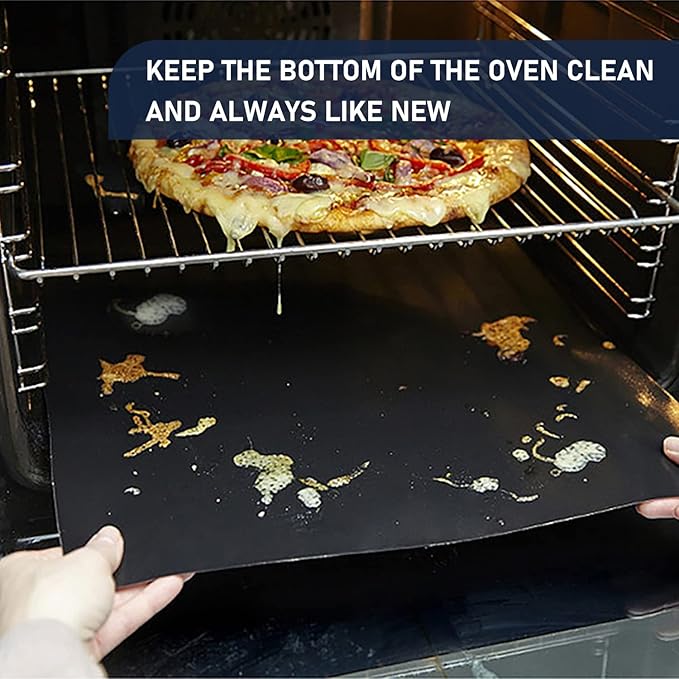 Meegoo Oven Liners for Bottom of Oven - 4 Pack Large Non Stick Oven Liners, Oven Mat For Bottom of Electric Oven and Gas Oven, BPA and PFOA Free, 15.74"x 23.62"
