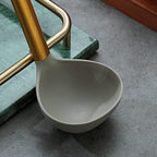 Gold Ladle, Berglander Non-stick Silicone Kitchen Ladle With Titainium Gold Plating handle, Soup Ladle, Cooking Ladle Soup Spoon For Cooking, Dishwasher Safe, Easy to Clean