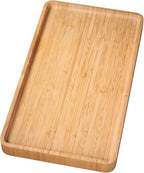VERTORGAN Bamboo Serving Tray,13.8x7.9 Inch Decorative Trays Platter for Coffee Table,Living Room,Bar,Party,Mini Charcuterie Boards Cheese Board,Home Decor（Natural）
