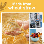 Rubtlamp 16pcs Wheat Straw Dinnerware Set, Unbreakable Plates And Bowls Sets of 4, Plastic Plates Set Reusable (Light Deep Four Colors) Daily