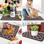 WISELIFE Dish Drying Mat Super Absorbent Drying Mat Large Dish Drying Mats for Kitchen Counter Easy Clean Dish Mat Kitchen Drying Mat16"x 24" Stylish Chocolate