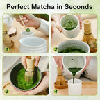 Matcha Whisk Set - With Bamboo Whisk and Tea Spoon (Chasen) & Traditional Scoop – Traditional Japanese Matcha Making Kit for Green Tea Ceremony, Handcrafted 100% Natural Bamboo Tools