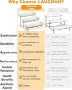 LAUCHUH Large 3 Tier Serving Stand Tiered Serving Trays with Collapsible Sturdier Rack Porcelain Serving Trays and Platters for Fruit Dessert Presentation Mother's Day Party Display Set, 14 Inch