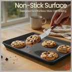 Bakken 8-Piece Ceramic Coated Bakeware Sets, Nonstick Aluminized Steel Pans with Muffin, Loaf, Cake, Roasting Pan, & Cooling Rack, Oven Safe Up To 500°F, Dishwasher Safe, BPA, PTFE & PFAS Free, Black