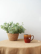 Bosmarlin Ceramic Coffee Mug Set of 4, 17 Oz, Coffee Cups with Big Handle, Microwave Safe, Unique Reactive Glaze (Orange&Red)