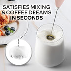 Zulay Kitchen Powerful Milk Frother Wand With 4 AA Duracell Batteries - Ultra Fast Handheld Drink Mixer - Electric Whisk Foam Maker for Coffee, Lattes, Cappuccino, Matcha & Creamer