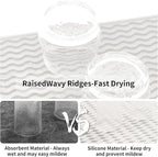 ZLR Silicone Dish Drying Mat & Heat Resistant Trivet (12" x 16") - Waterproof Counter Protector for Air Fryer, Coffee Maker - Non-Slip, BPA Free Kitchen Pad, Easy Clean Dishwasher Safe (Milk White)
