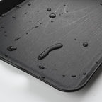 Black Serving Trays with Handles, 16 x 11 inch Rectangular Non Skid Multi-Purpose Plastic OttomanTray for Restaurant, Parties, Coffee Table, Kitchen