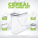 Utopia Kitchen Cereal Containers Storage Set – 3 Pack 4L(135.2 oz) Airtight Food Storage Containers with Lids, BPA-Free Cereal Dispensers for Pantry Organization and Storage (Clear)