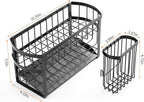 Kitchen Sink Organizer Rack,2-Tier Sink Caddy with Holder for Pot Brush,Oval Sink Organizer for Sponge