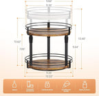 Lazy-Susan-Organizer-Spice-Rack, 2-Tier Rotating Spice Organizer For Kitchen-Cabinet-Countertop-Pantry, Turntable Seasoning Holder Storage Shelf With Adjustable Height