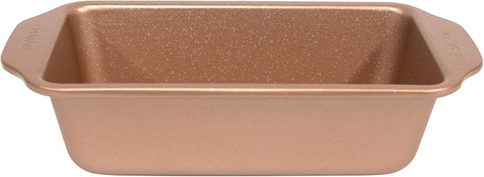 casaWare Loaf Pan 9 x 5-Inch Ceramic Coated Non-Stick (Rose Gold Granite)