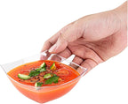 Restaurantware Moderna 8 Ounce Fancy Square Disposable Bowls - Durable Heavy-Duty Clear Plastic for Warm and Cold Foods (Pack of 3)