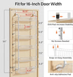 Delamu Large Over the Door Pantry Organizer, 6-Tier Metal Pantry Door Organization and Storage for Easy Install, Hanging Spice Rack Seasoning Shelves for Cabinet & Kitchen, D6.7xW17.5xH53.7 in, White