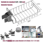 iPstyle Kitchen Sink Caddy Organizer Over Faucet Sponge Holder, Stainless Steel Heavy Duty Thickening Hanging Faucet Drain Rack for Scrubbers, Soap, Bathroom, Detachable No Suction Cup or Magnet