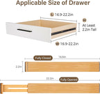 Bamboo Drawer Divider Set of 8, Adjustable Spring-Loaded Drawer Organizer (16.9"-22.2"), 2.3" Height, Suitable for Kitchen, Desk, Bathroom, Clothing, and Miscellaneous Drawer Organization, Natural
