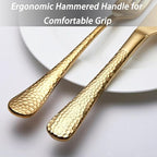 Quality Material Silverware Set with Squared Edge,18/10 Stainless Steel Cutlery Set,20 Piece Flatware Set,Service for 4,Dishwasher Safe(20)(gold)