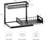 VUSIGN Under Kitchen Sink Organizer 2 Tier, Pull Out Bathroom Sink Organizers and Storage, Cabinet Kitchen Bathroom Storage Organization Shelf, 1 Pack Black