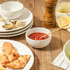 Sureasy 4 oz Mini Ceramic Dipping Bowls, 3.5 Inch Small Bowls for Sauces & Side Dishes, Microwave & Dishwasher Safe, Set of 4, White