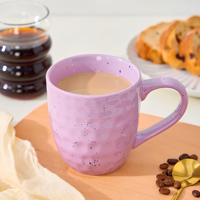 Coffee Mugs Set of 6，14 oz Large Ceramic with Handles,Coffee,Salad,Noodles etc Cups for Cereal Latte,Vibrant Colors (Vibrant 6, 14-oz)