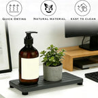 2PCS Stone Drying Tray, Water Absorbing Stone Tray for Sinks, Neat Diatomite Sink Trays, Fast Drying Kitchen Sponge Hand Soap Holder, Instant Dry Sink Coasters Used for Bathroom Counter -Dark Gray