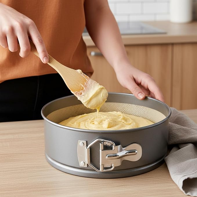 Kitchen Silicon Baking Mats, 9 Inch Food Safe Non-Stick Reusable Silicone Mat Sheet for Springform Pan, Prevent Cake from Sticking to Bottom and Side, Cookie Baking Gadgets for Cheesecake Pan