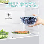 Luvan Glass Mixing Bowls with Lids Set(4.5QT, 2.7QT, 1.1QT)-Large Glass Mixing Bowls, Clear Salad Bowl for Baking, Cooking, Serving, Food Prep, 3PC Nesting Bowls for Kitchen Storage & Dishwasher Safe