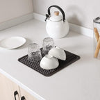 MicoYang Silicone Dish Drying Mat for Multiple Usage,Easy clean,Eco-friendly,Heat-resistant Silicone Mat for Kitchen Counter or Sink,Refrigerator or Drawer liner Coffee M 12 inches x 12 inches