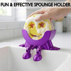 Cute Hanging Sponge Holder with Drainage & Legs, 3D Printed Funny Sink Stand for Round Sponges, Aesthetic Kitchen Sink Edge Organizer, Countertop Decor, Quick-Drying Storage Cleaning Gadget