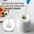 Zulay Kitchen Powerful Milk Frother Wand With 4 AA Duracell Batteries - Ultra Fast Handheld Drink Mixer - Electric Whisk Foam Maker for Coffee, Lattes, Cappuccino, Matcha & Creamer