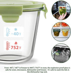 Freshmage 23oz Glass Meal Prep Containers with Lids, Airtight 3-Cup Glass Storage Containers Set, Heat-Resistant BPA-Free for Soup, Leftover, Microwave, Dishwasher, and Freezer Safe (6 Packs)