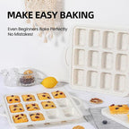FUNBAKY Silicone Mini Loaf Pans with Metal Reinforced Frame,12-Cavity Nonstick Mini bread loaf pans for Baking Cornbread,Bread,Brownie,Cheesecake -2Pcs