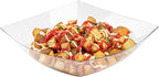 Restaurantware Moderna 64 Ounce Fancy Plastic Bowls 10 Square Disposable Salad Bowls - Durable Heavy-duty Clear Plastic Bowls For Warm And Cold Foods