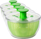 OXO Good Grips Salad Spinner - Large, Green Lettuce & Fruit Washer, BPA-Free, Easy One-Hand Pump (Pack of 4)