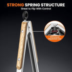 12-Inch Stainless Steel Kitchen Tongs for Cooking,Locking Metal Tongs with Oak Wood Handles,Cooking Tongs for Grilling,BBQ,Serving and Outdoor Barbecue,Heavy Duty,Heat-Resistant and Durable