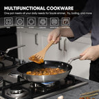 5 Ply Ceramic Non Stick Frying Pans - 8 Inch Stainless Clad Nonstick Skillet, Professional Cookware for Induction, All Stoves and Oven