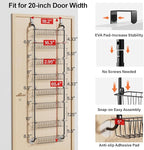 Delamu Over The Door Pantry Organizer, 8-Tier Pantry Door Organizers and Storage, Metal Hanging Spice Rack, Seasoning Organizer, Door Organizer for Home Kitchen Bathroom, Black