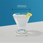 JoyJolt Afina Stemless Martini Glasses Set of 6, 8.5oz Liquor Drinking Glasses for Cocktail and Margarita, Bar Glass Cups, Glass Dessert Cups